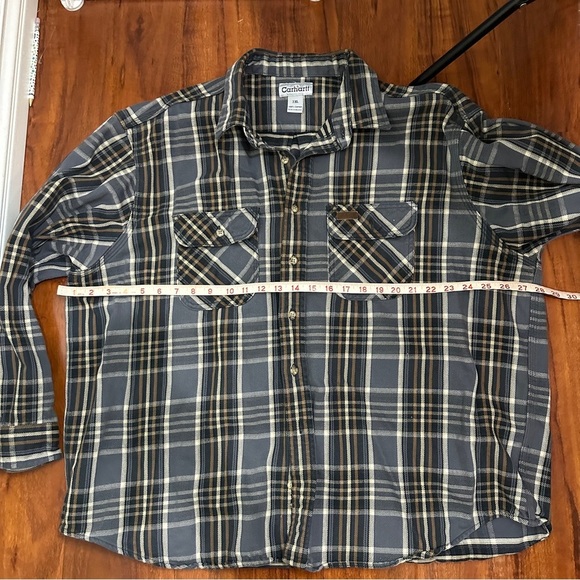 Carhartt Button Up Shirt Long Sleeve Mens Size XXL - Picture 7 of 9